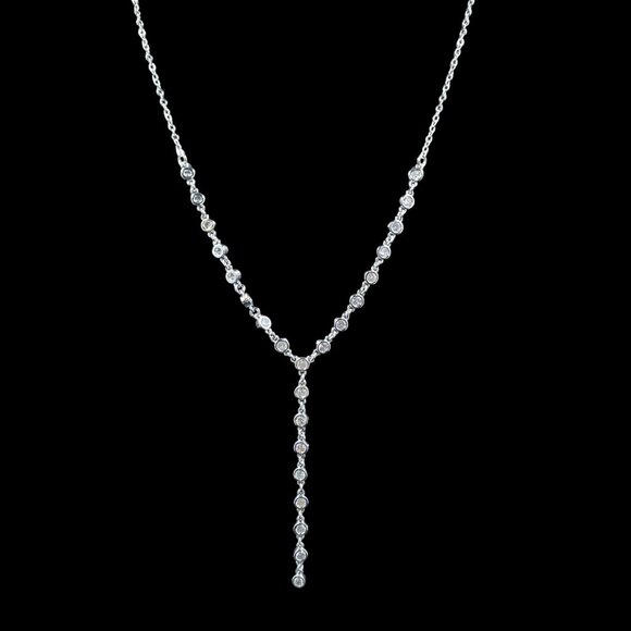 Swarovski Crystal Y Necklace Earring Set NWOT Bridal Glam Elegant Jewelry Gift - Picture 4 of 14